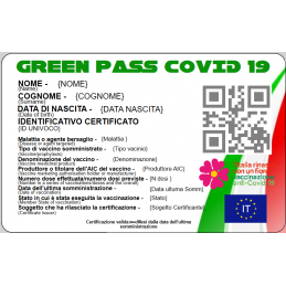 Green Pass Card Covid 19